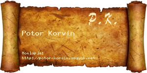 Potor Korvin névjegykártya